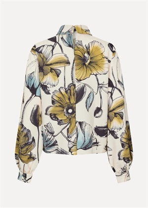 Gathered long sleeve bluse Fine Line Poppies Stine Goya 